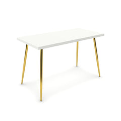Íróasztal - Manu arany lábbal - Alpesi fehér, méret: 120x60