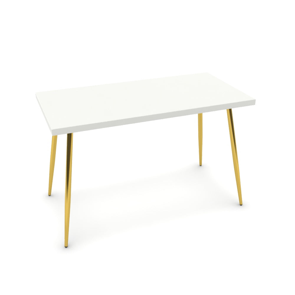 Íróasztal - Manu arany lábbal - Alpesi fehér, méret: 120x60