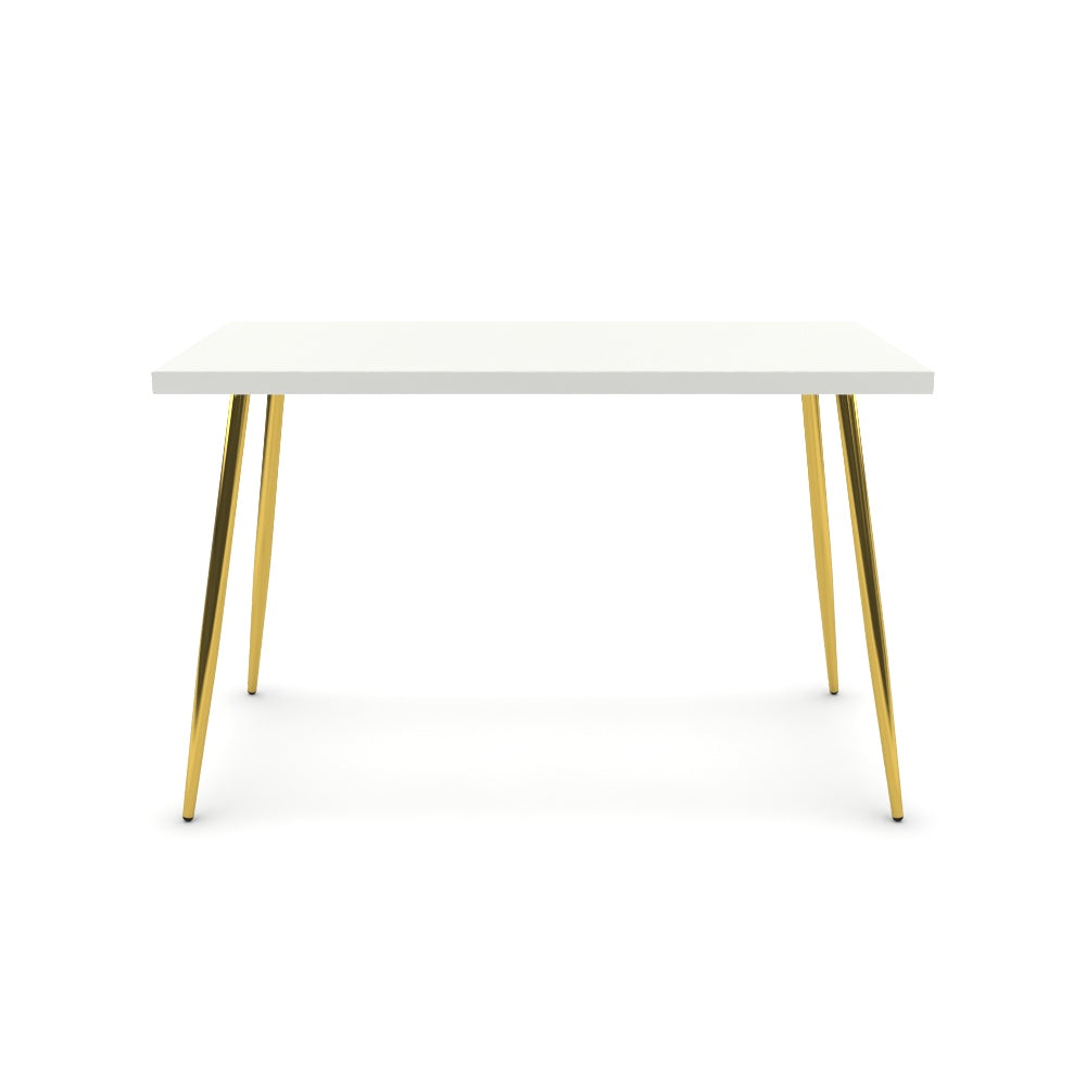 Íróasztal - Manu arany lábbal - Alpesi fehér, méret: 120x60