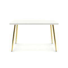 Íróasztal - Manu arany lábbal - Alpesi fehér, méret: 120x60