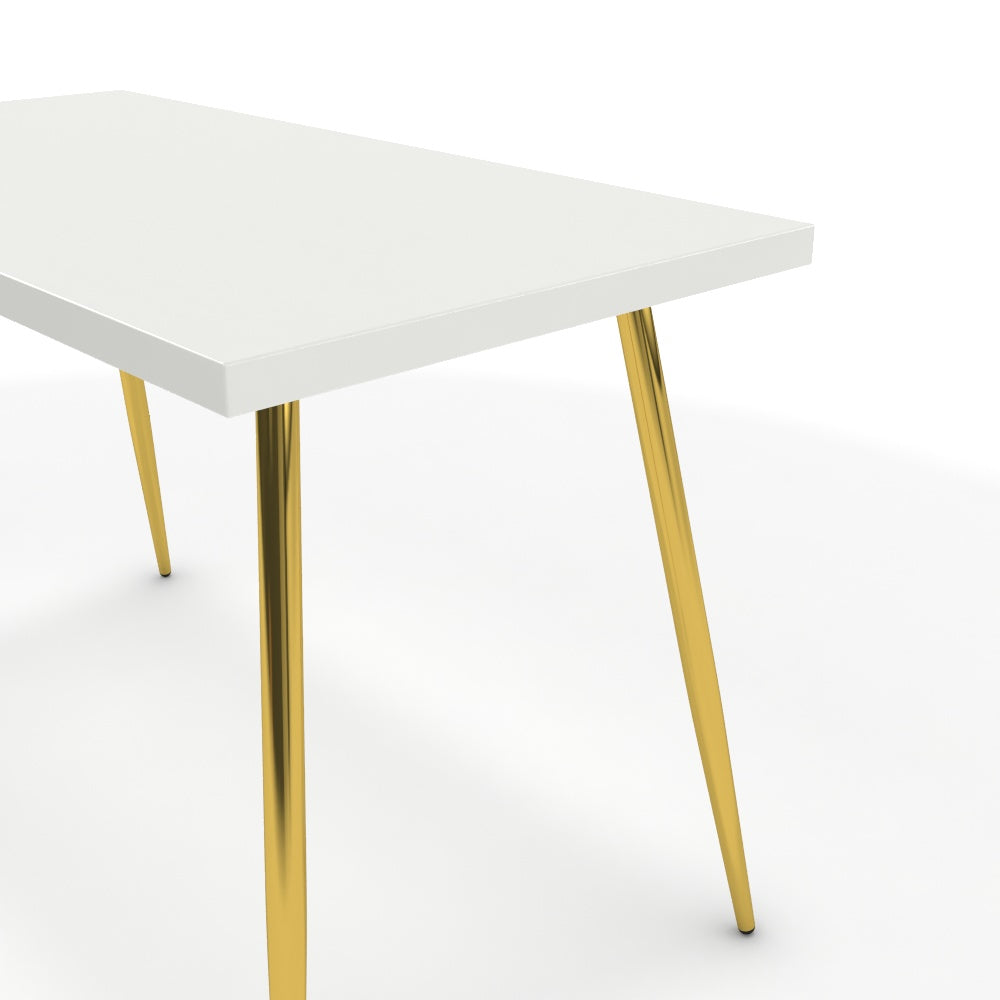 Íróasztal - Manu arany lábbal - Alpesi fehér, méret: 120x60