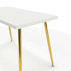 Íróasztal - Manu arany lábbal - Alpesi fehér, méret: 120x60