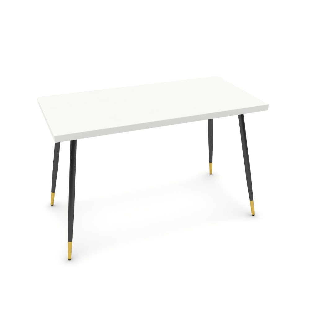 Íróasztal - Manu fekete és arany lábbal - Alpesi fehér, méret: 120x60
