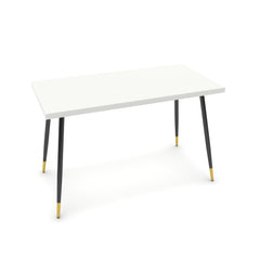 Íróasztal - Manu fekete és arany lábbal - Alpesi fehér, méret: 120x60