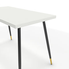 Íróasztal - Manu fekete és arany lábbal - Alpesi fehér, méret: 120x60