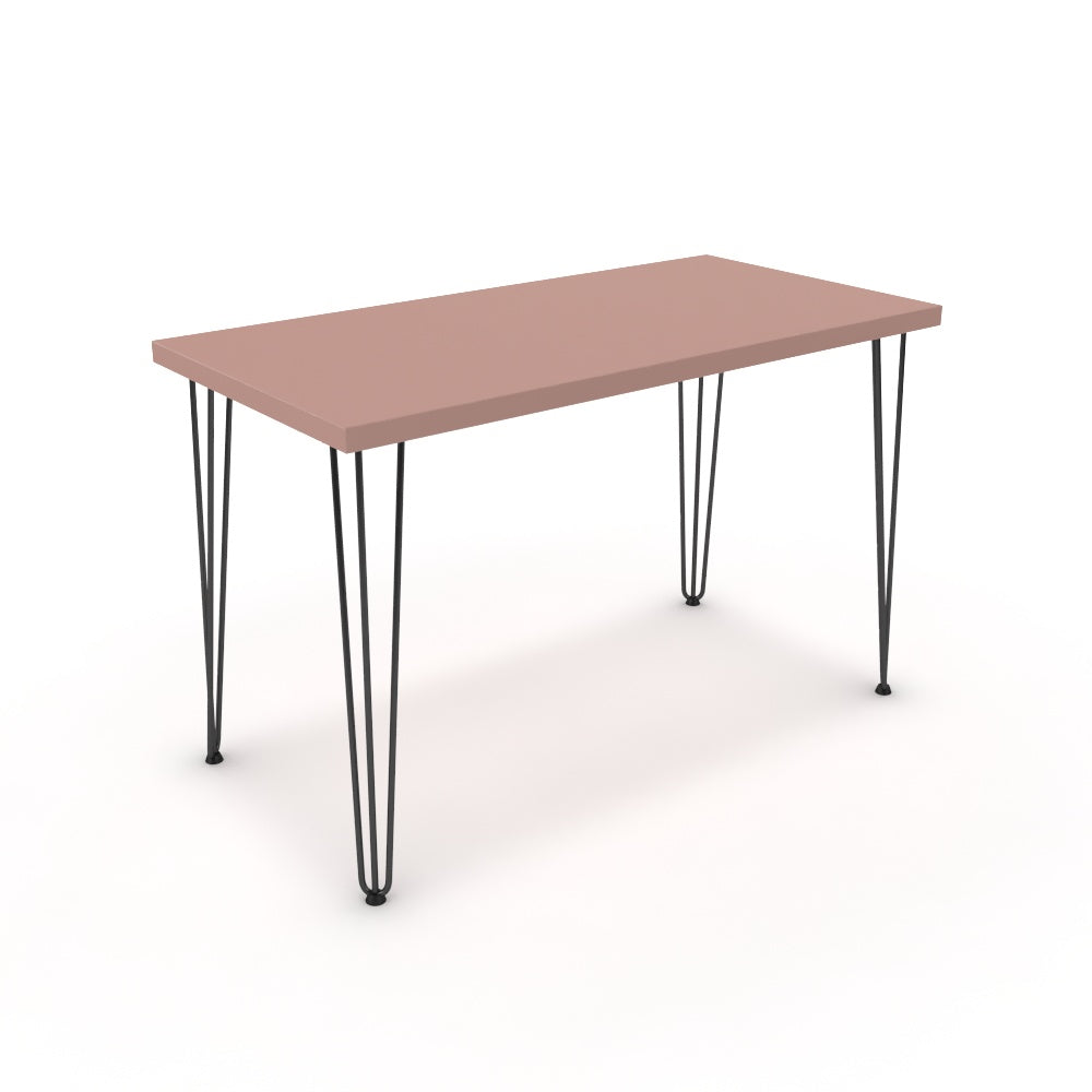 Íróasztal - Linga fekete lábbal - Antik rózsaszín, méret: 120x60