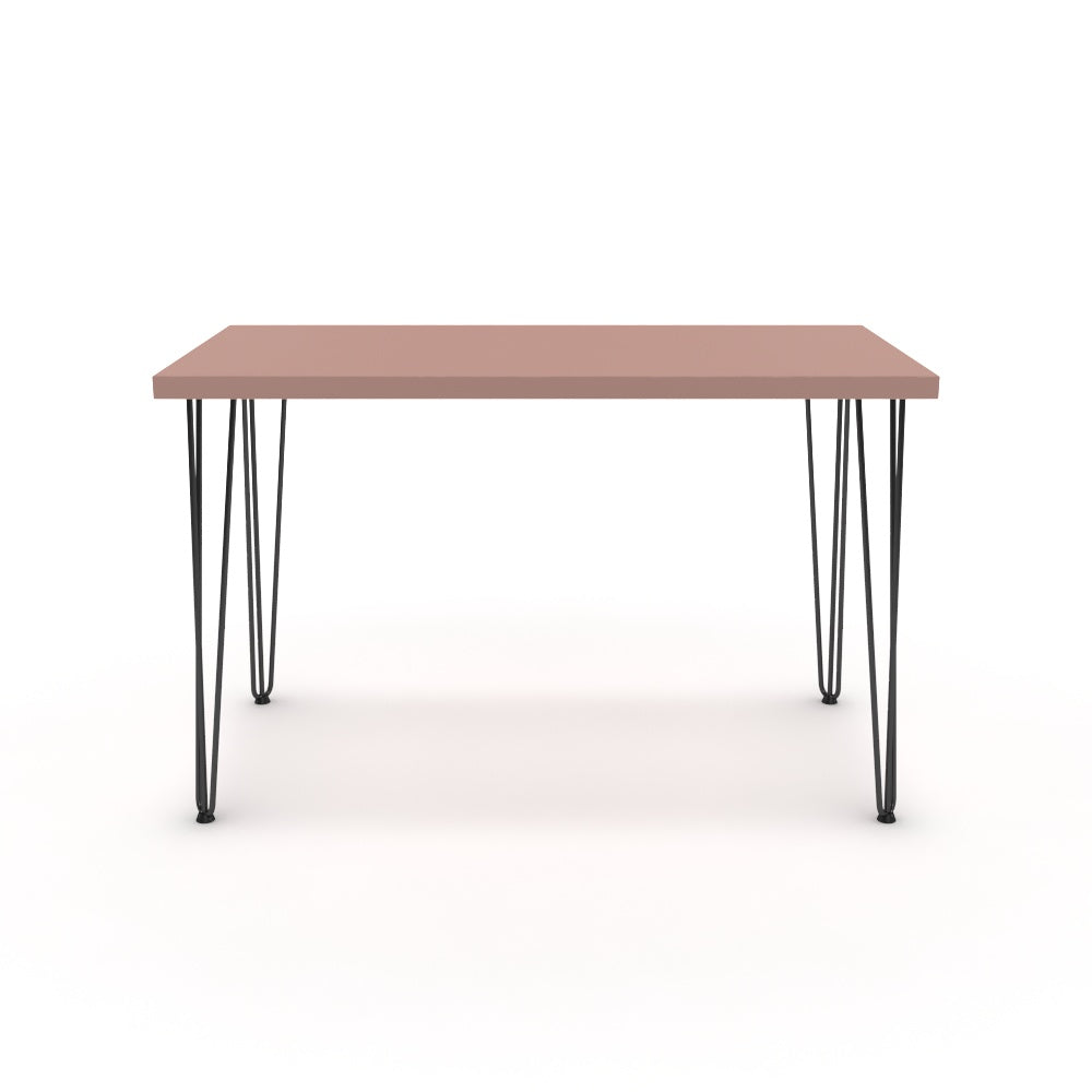 Íróasztal - Linga fekete lábbal - Antik rózsaszín, méret: 120x60