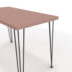 Íróasztal - Linga fekete lábbal - Antik rózsaszín, méret: 120x60