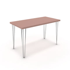 Íróasztal - Linga króm lábbal - Antik rózsaszín, méret: 120x60