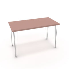 Íróasztal - Linga króm lábbal - Antik rózsaszín, méret: 120x60