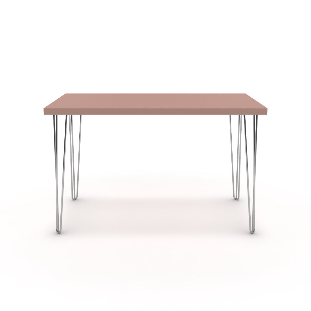 Íróasztal - Linga króm lábbal - Antik rózsaszín, méret: 120x60