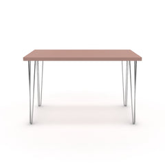 Íróasztal - Linga króm lábbal - Antik rózsaszín, méret: 120x60