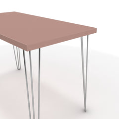 Íróasztal - Linga króm lábbal - Antik rózsaszín, méret: 120x60