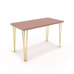 Íróasztal - Linga arany lábbal - Antik rózsaszín, méret: 120x60