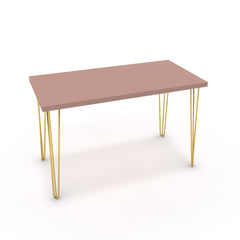 Íróasztal - Linga arany lábbal - Antik rózsaszín, méret: 120x60