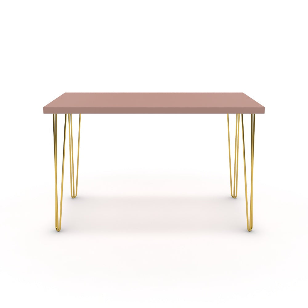 Íróasztal - Linga arany lábbal - Antik rózsaszín, méret: 120x60