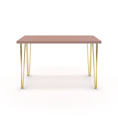 Íróasztal - Linga arany lábbal - Antik rózsaszín, méret: 120x60