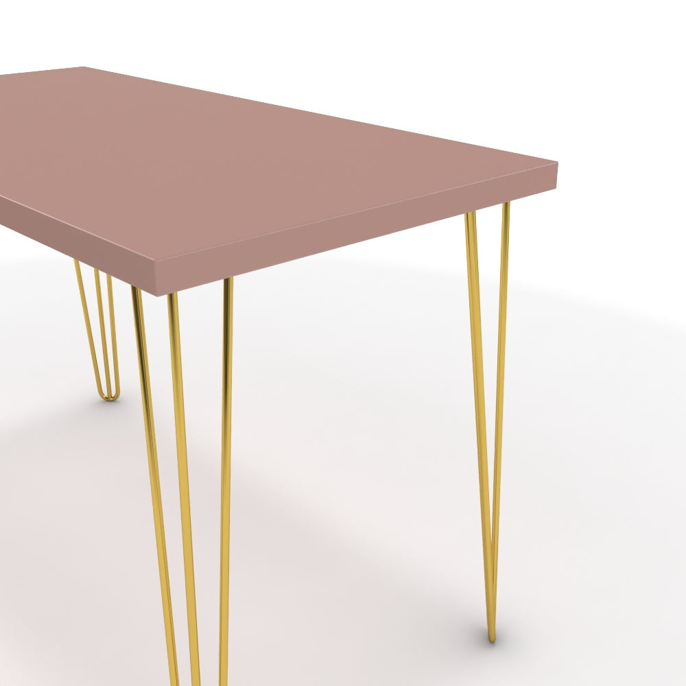 Íróasztal - Linga arany lábbal - Antik rózsaszín, méret: 120x60