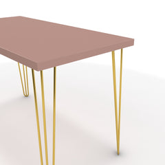 Íróasztal - Linga arany lábbal - Antik rózsaszín, méret: 120x60