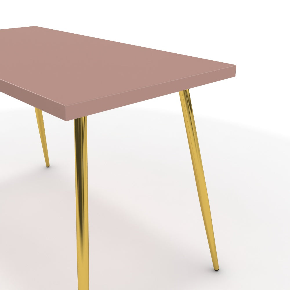 Íróasztal - Manu arany lábbal - Antik rózsaszín, méret: 120x60