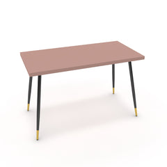 Íróasztal - Manu fekete és arany lábbal - Antik rózsaszín, méret: 120x60