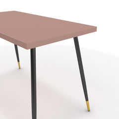 Íróasztal - Manu fekete és arany lábbal - Antik rózsaszín, méret: 120x60