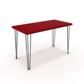 Íróasztal - Linga fekete lábbal - Chilli piros, méret: 120x60