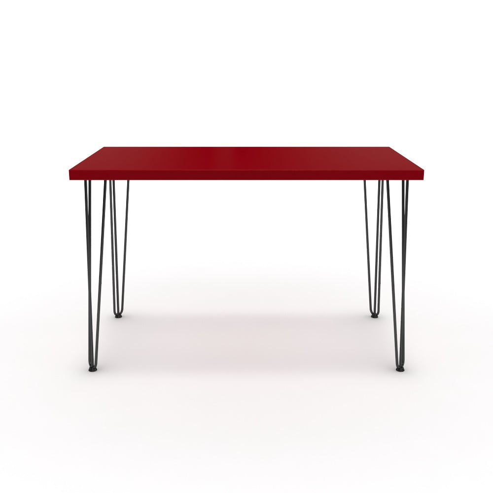 Íróasztal - Linga fekete lábbal - Chilli piros, méret: 120x60