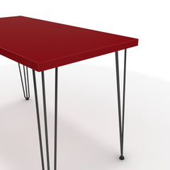 Íróasztal - Linga fekete lábbal - Chilli piros, méret: 120x60