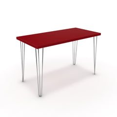 Íróasztal - Linga króm lábbal - Chilli piros, méret: 120x60