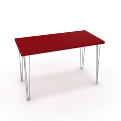 Íróasztal - Linga króm lábbal - Chilli piros, méret: 120x60