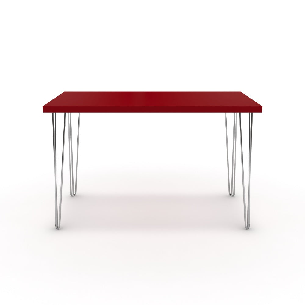 Íróasztal - Linga króm lábbal - Chilli piros, méret: 120x60