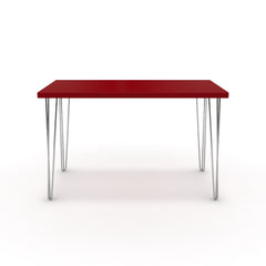 Íróasztal - Linga króm lábbal - Chilli piros, méret: 120x60