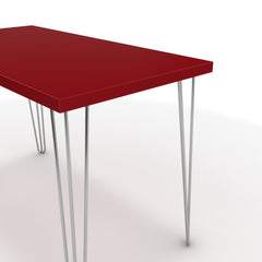 Íróasztal - Linga króm lábbal - Chilli piros, méret: 120x60