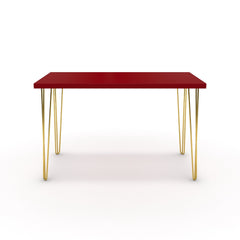 Íróasztal - Linga arany lábbal - Chilli piros, méret: 120x60