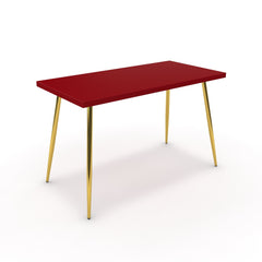 Íróasztal - Manu arany lábbal - Chilli piros, méret: 120x60