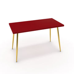 Íróasztal - Manu arany lábbal - Chilli piros, méret: 120x60