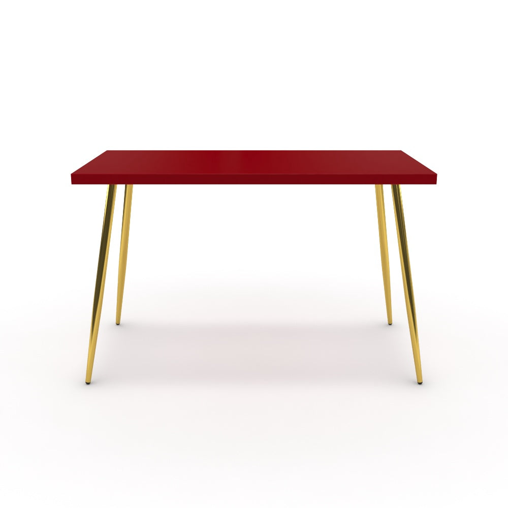 Íróasztal - Manu arany lábbal - Chilli piros, méret: 120x60