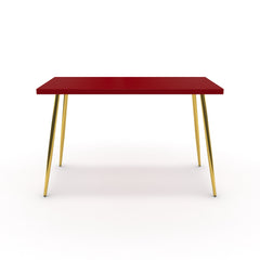 Íróasztal - Manu arany lábbal - Chilli piros, méret: 120x60