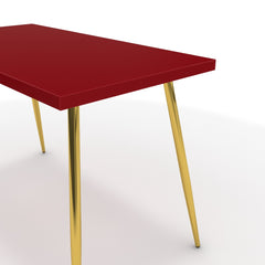 Íróasztal - Manu arany lábbal - Chilli piros, méret: 120x60