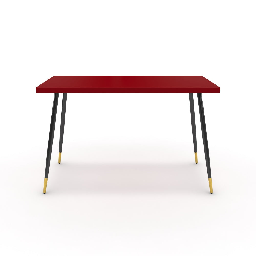 Íróasztal - Manu fekete és arany lábbal - Chilli piros, méret: 120x60