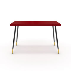 Íróasztal - Manu fekete és arany lábbal - Chilli piros, méret: 120x60