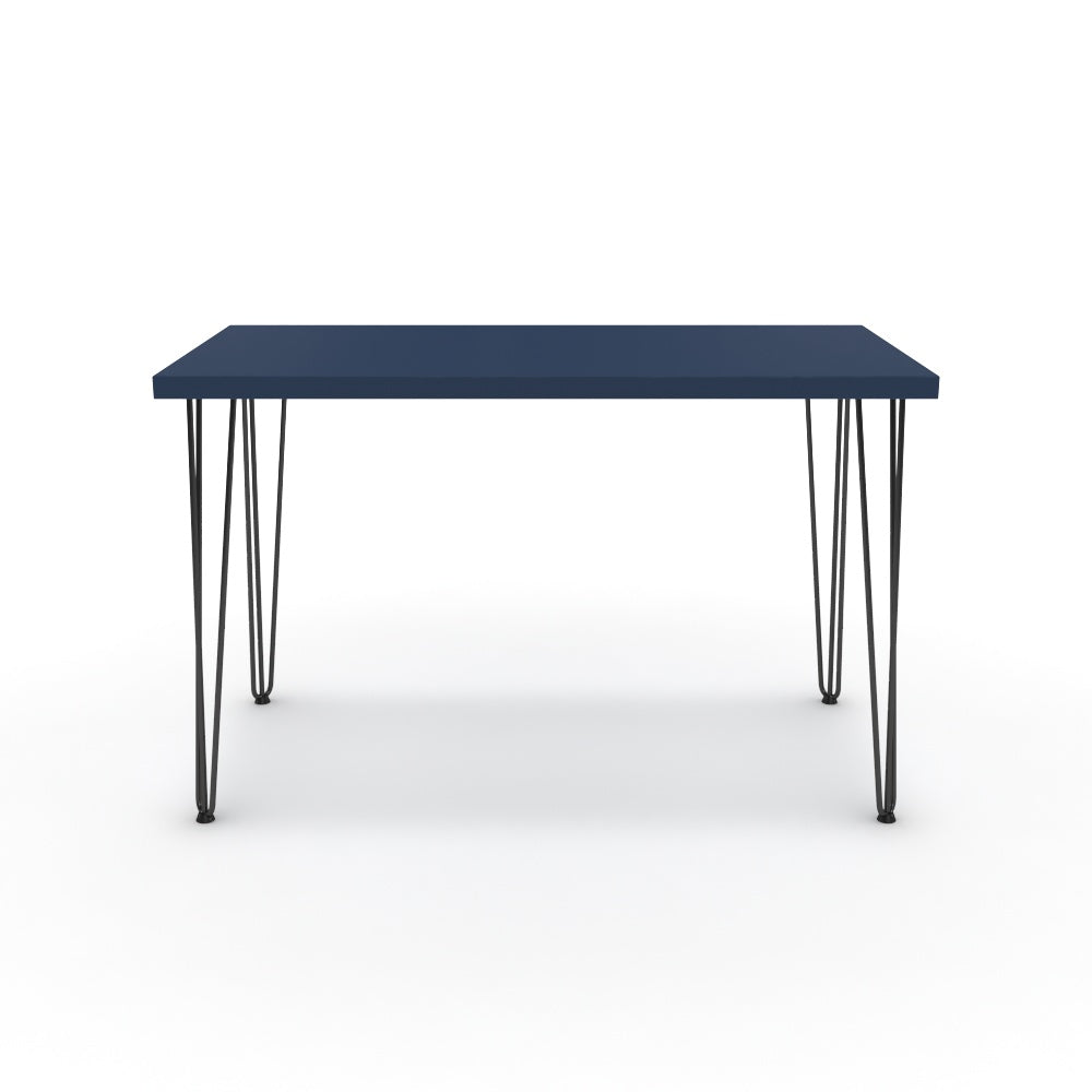 Íróasztal - Linga fekete lábbal - Tiroli kék, méret: 120x60