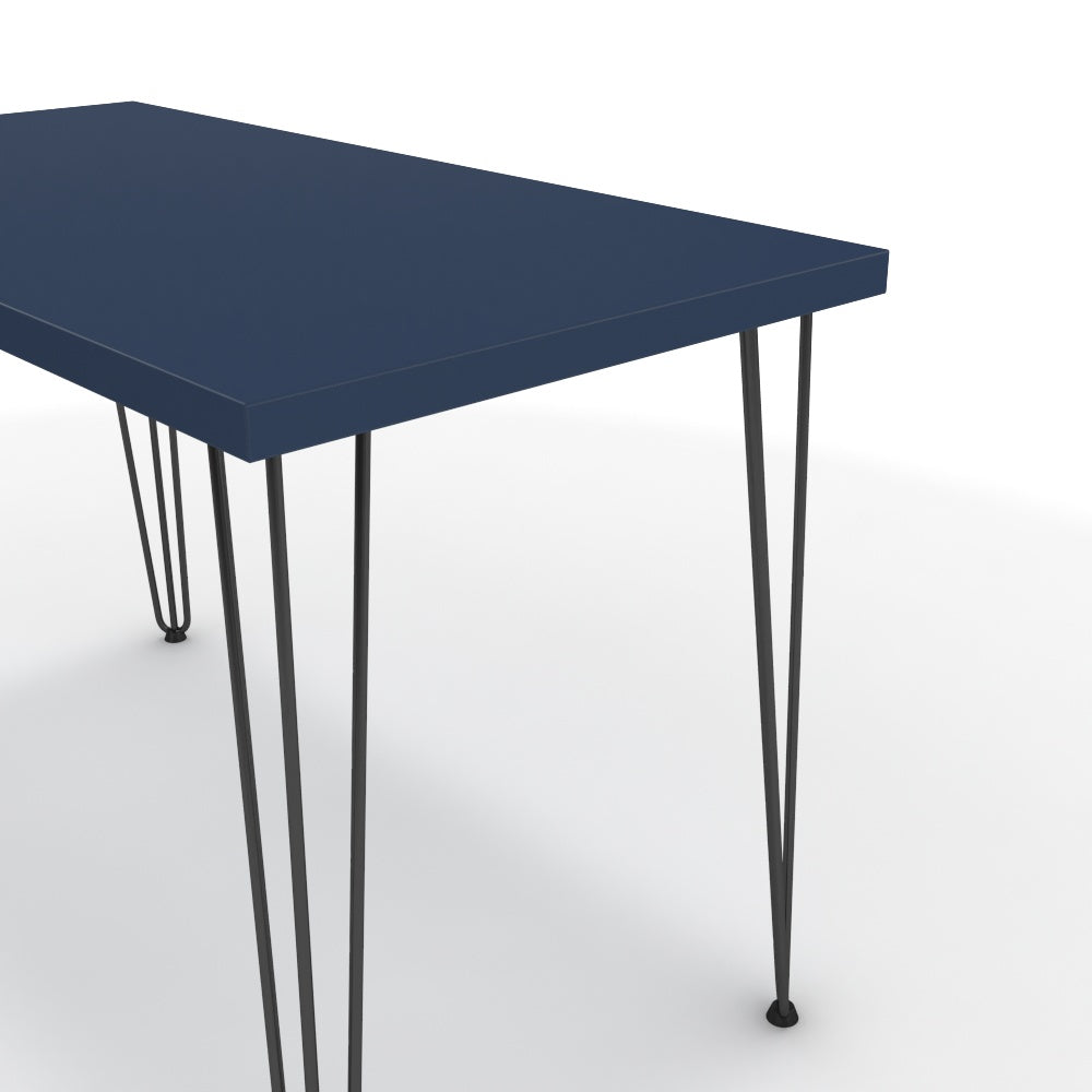 Íróasztal - Linga fekete lábbal - Tiroli kék, méret: 120x60