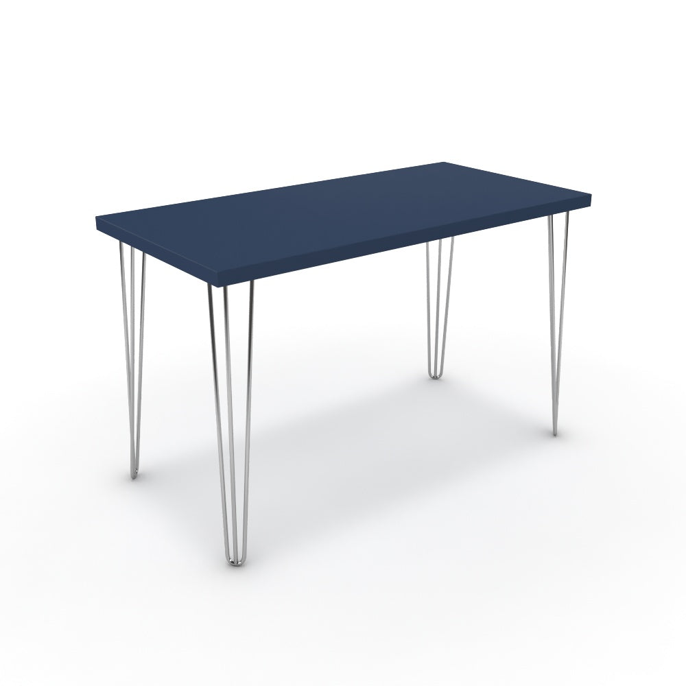 Íróasztal - Linga króm lábbal - Tiroli kék, méret: 120x60