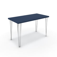 Íróasztal - Linga króm lábbal - Tiroli kék, méret: 120x60
