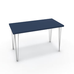 Íróasztal - Linga króm lábbal - Tiroli kék, méret: 120x60