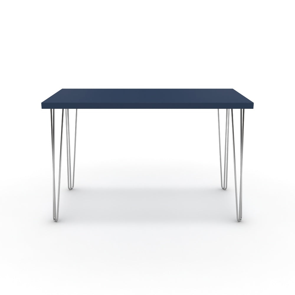 Íróasztal - Linga króm lábbal - Tiroli kék, méret: 120x60