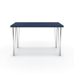 Íróasztal - Linga króm lábbal - Tiroli kék, méret: 120x60