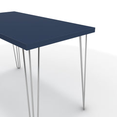 Íróasztal - Linga króm lábbal - Tiroli kék, méret: 120x60